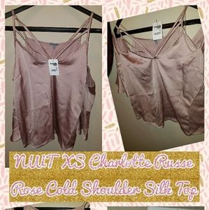 NWT XS Charlotte Russe Rose Silk Top